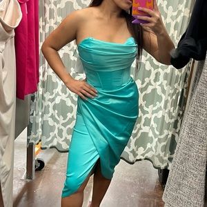 NEW Bardot Jamila Corset Dress Aqua